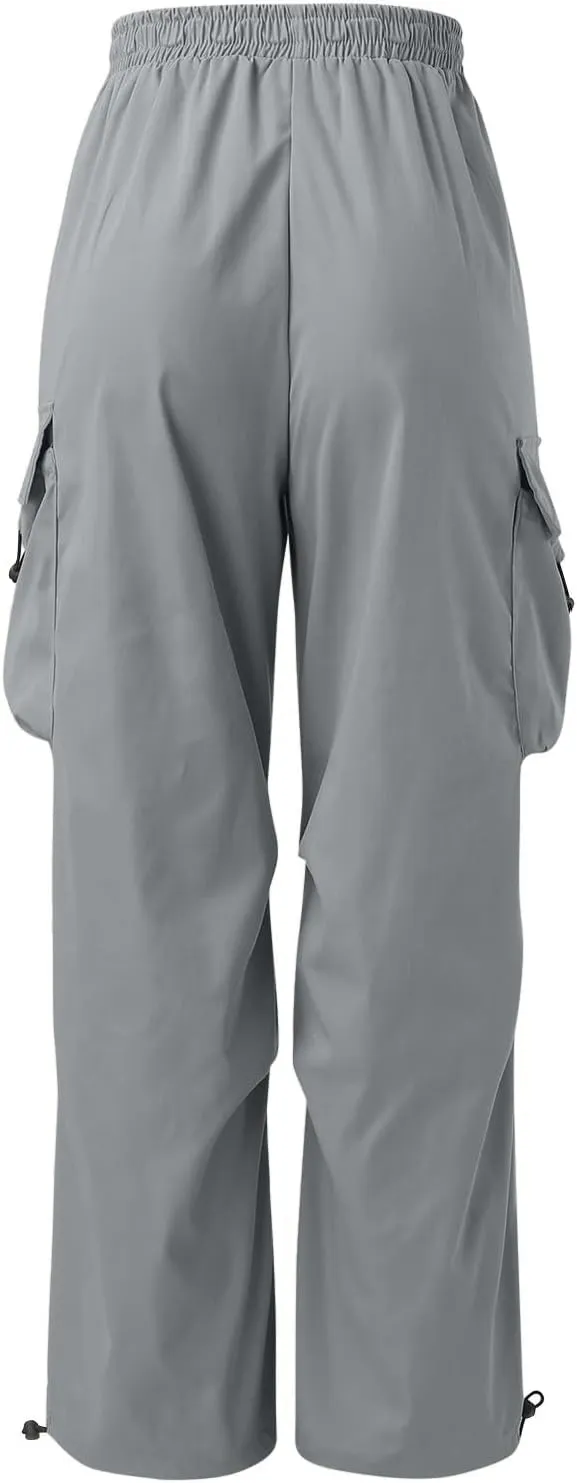 Baggy Cargo Pants for Men Fashion Casual Parachute Pants Elastic Waist Loose Fit Streetwear Trousers with Pockets