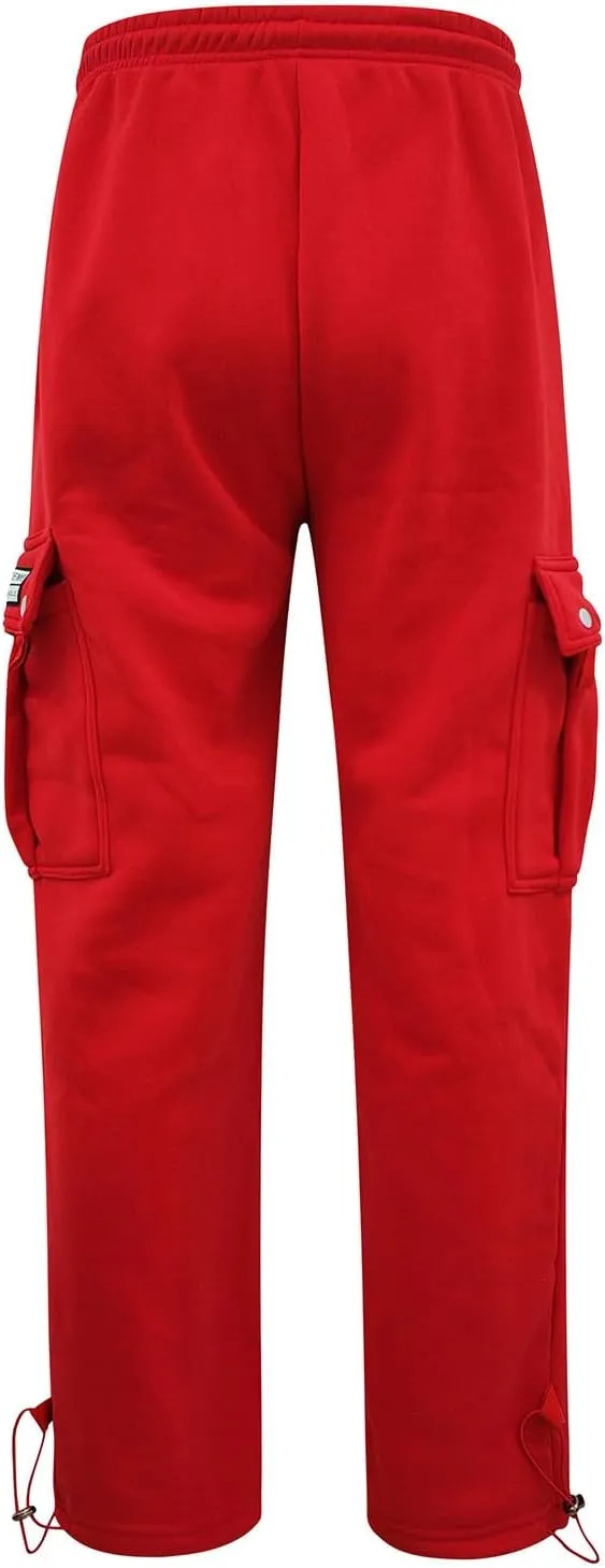 Baggy Cargo Pants Men Casual Elastic Drawstring Work Hiking Pants Straight Stretch Outdoor Jogger with Pockets