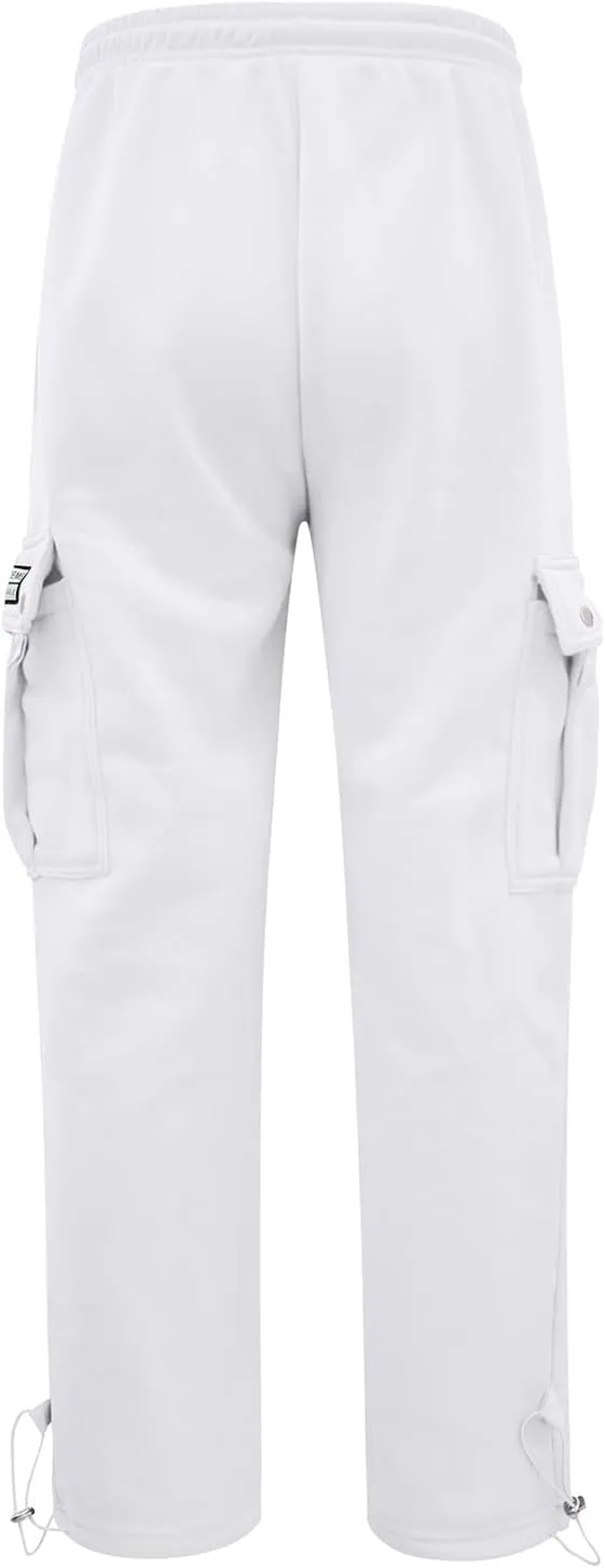 Baggy Cargo Pants Men Casual Elastic Drawstring Work Hiking Pants Straight Stretch Outdoor Jogger with Pockets