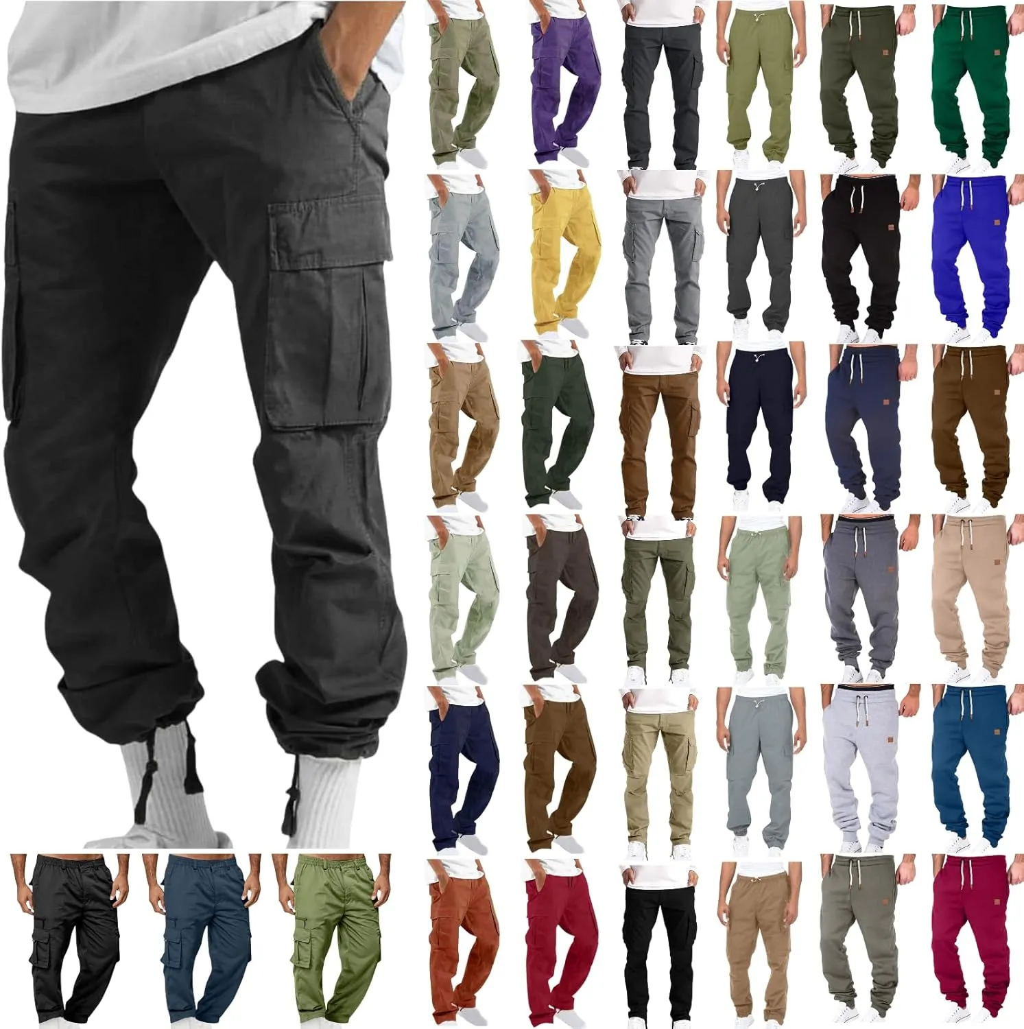 Cargo Pants for Men Relaxed Fit Casual Joggers Comfy Lightweight Athletic Sweatpants Baggy Outdoor Work Hiking Pants