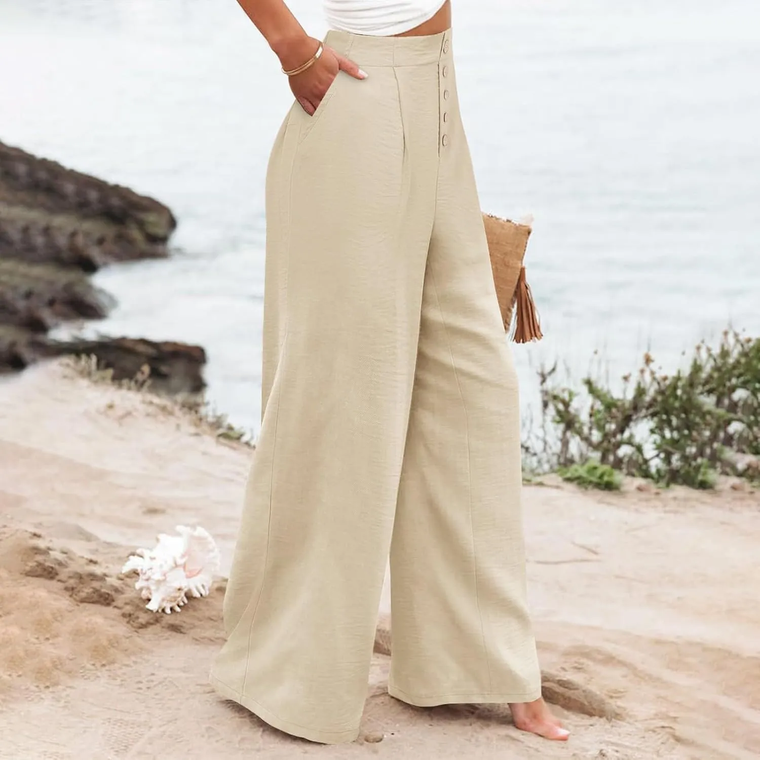 Cargo Pants for Women Women High Waist Casual Work Business Casual High Waisted Dressy Pants Flowy Trousers Office