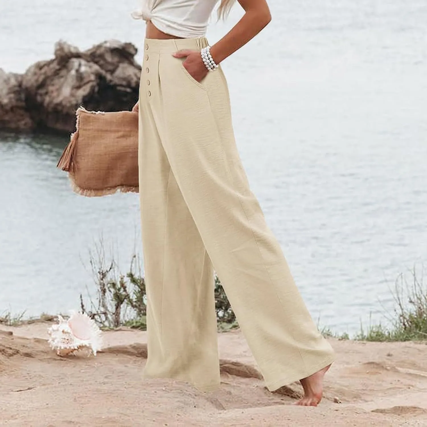 Cargo Pants for Women Women High Waist Casual Work Business Casual High Waisted Dressy Pants Flowy Trousers Office
