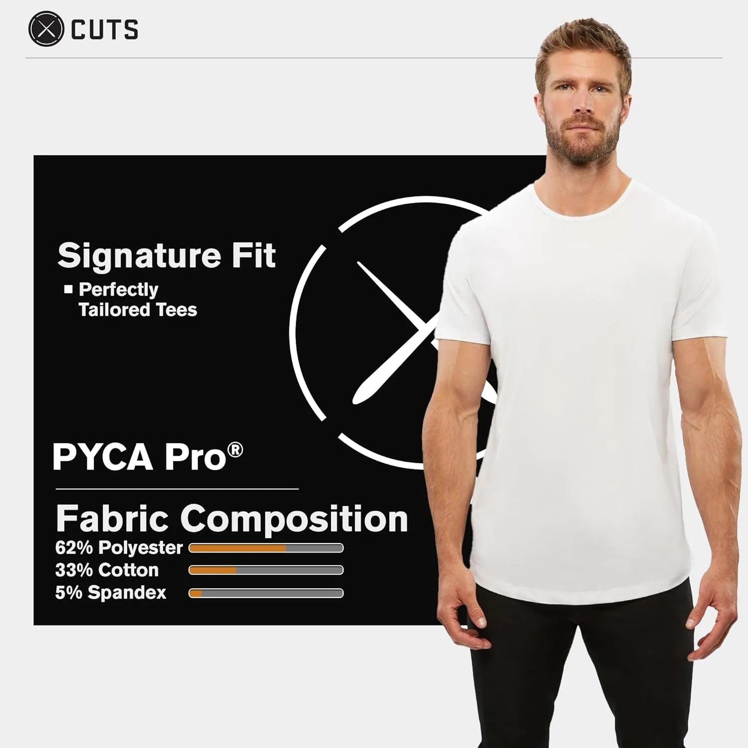 Clothing Men's Premium AO Crew Neck Casual Short Sleeve T-Shirt | Classic Curve Hem | PYCA Pro Soft Fabric
