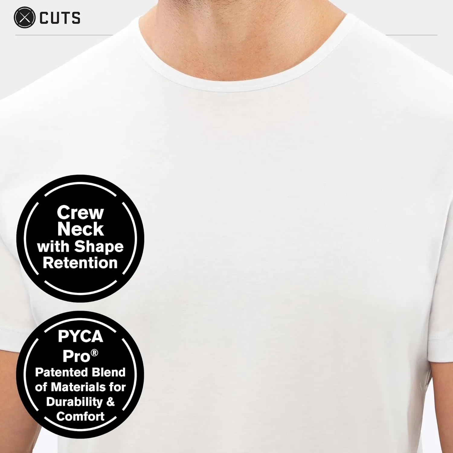 Clothing Men's Premium AO Crew Neck Casual Short Sleeve T-Shirt | Classic Curve Hem | PYCA Pro Soft Fabric