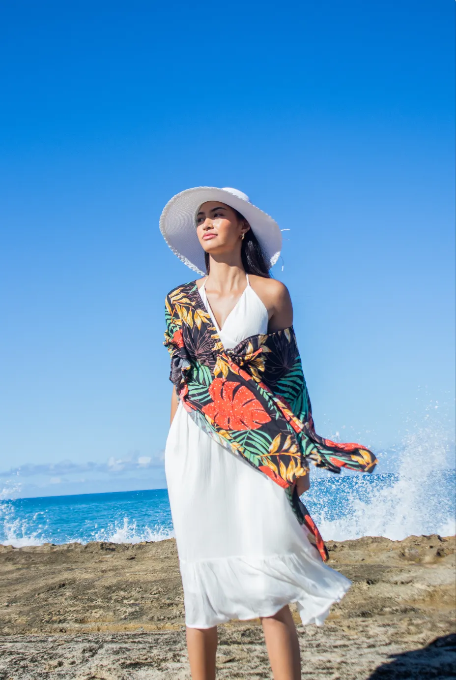 Coverup Nikki Belt Monstera Fern Black