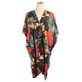 Coverup Nikki Belt Monstera Fern Black