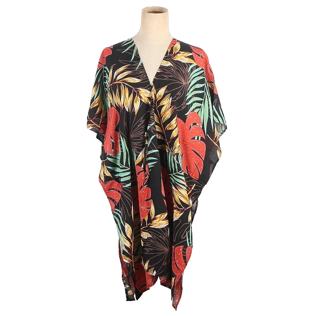 Coverup Nikki Belt Monstera Fern Black