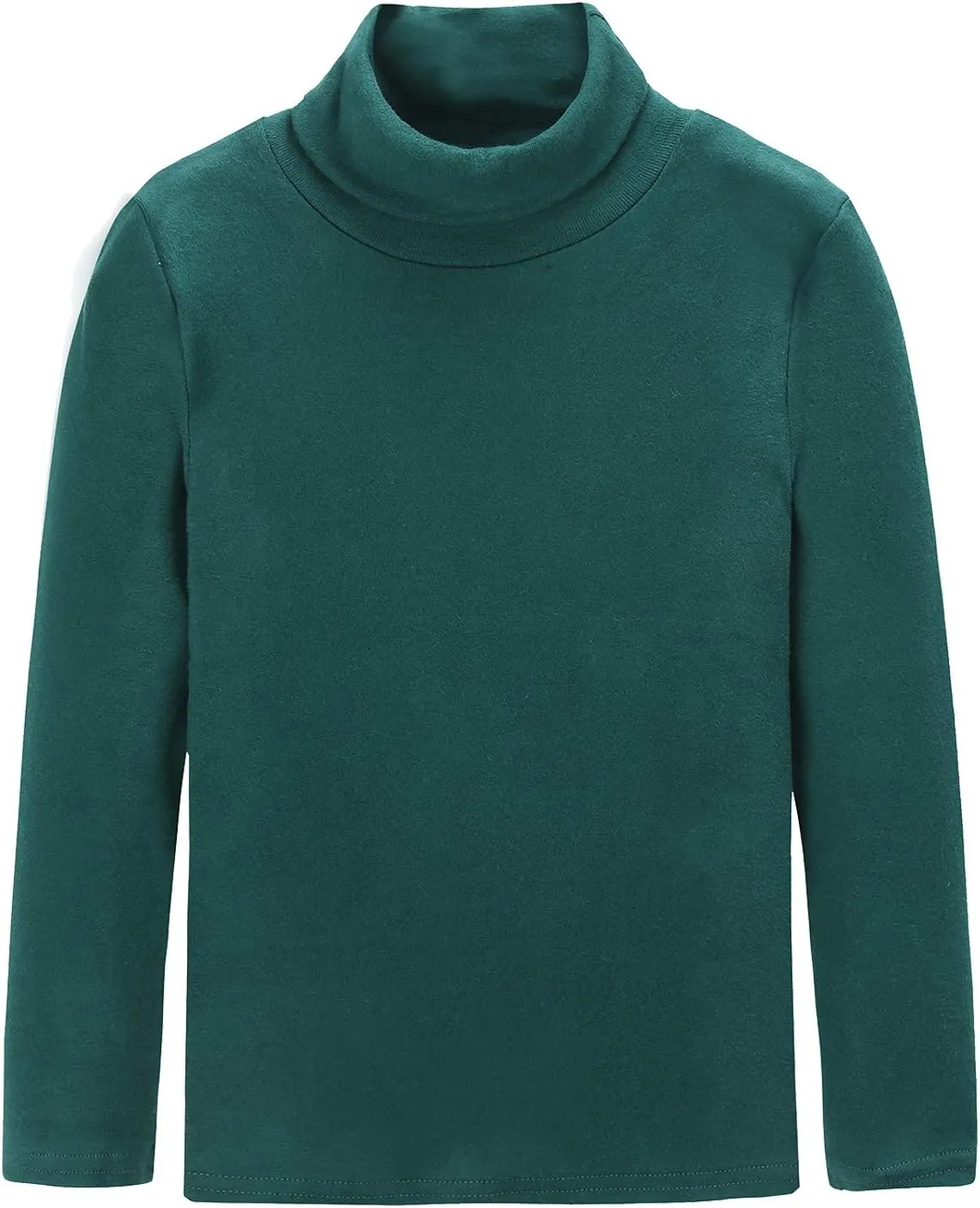 CUNYI Boys Girls Turtleneck Long Sleeve Soft Cotton T-Shirts Solid Color Warm Tee Tops