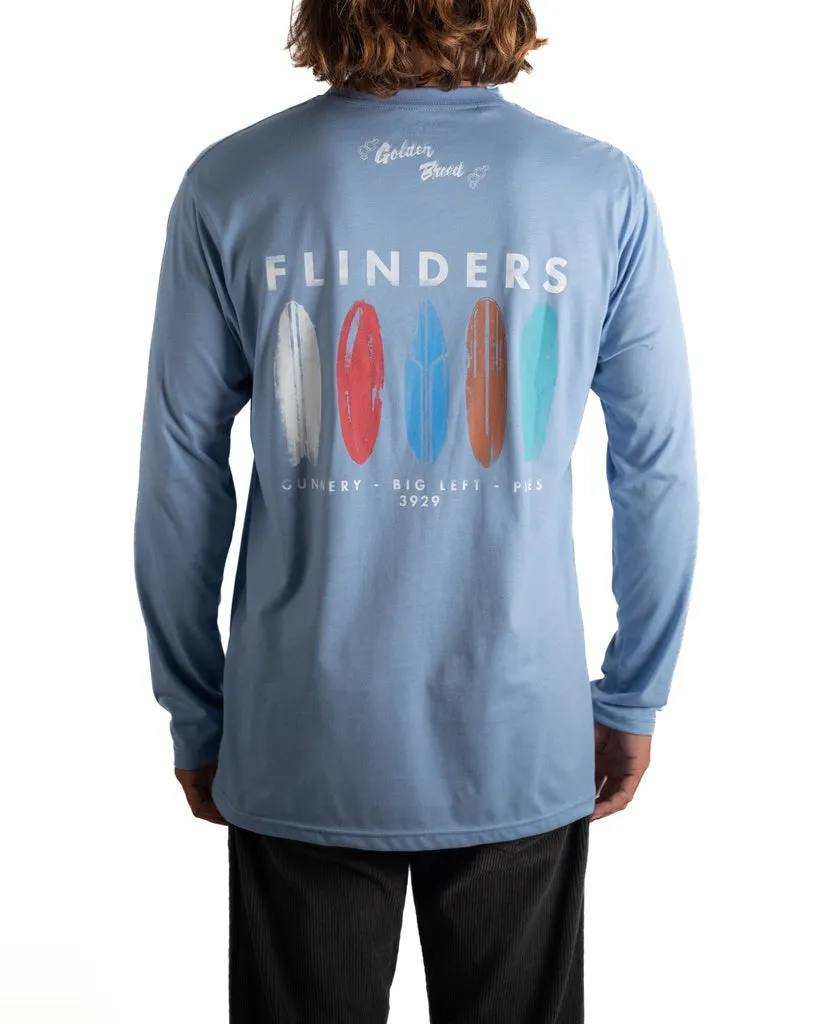 Flinders Boards LS Tee | Sea Blue Marle