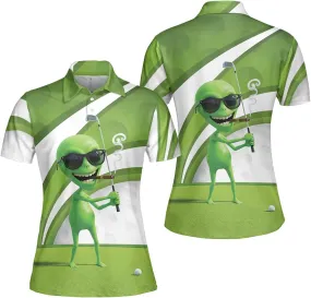 Funny Golf Polo Shirt – Flamingo & Bigfoot Golf Polo, Moisture-Wicking, Quick-Dry, Fun Golf Gifts for Men