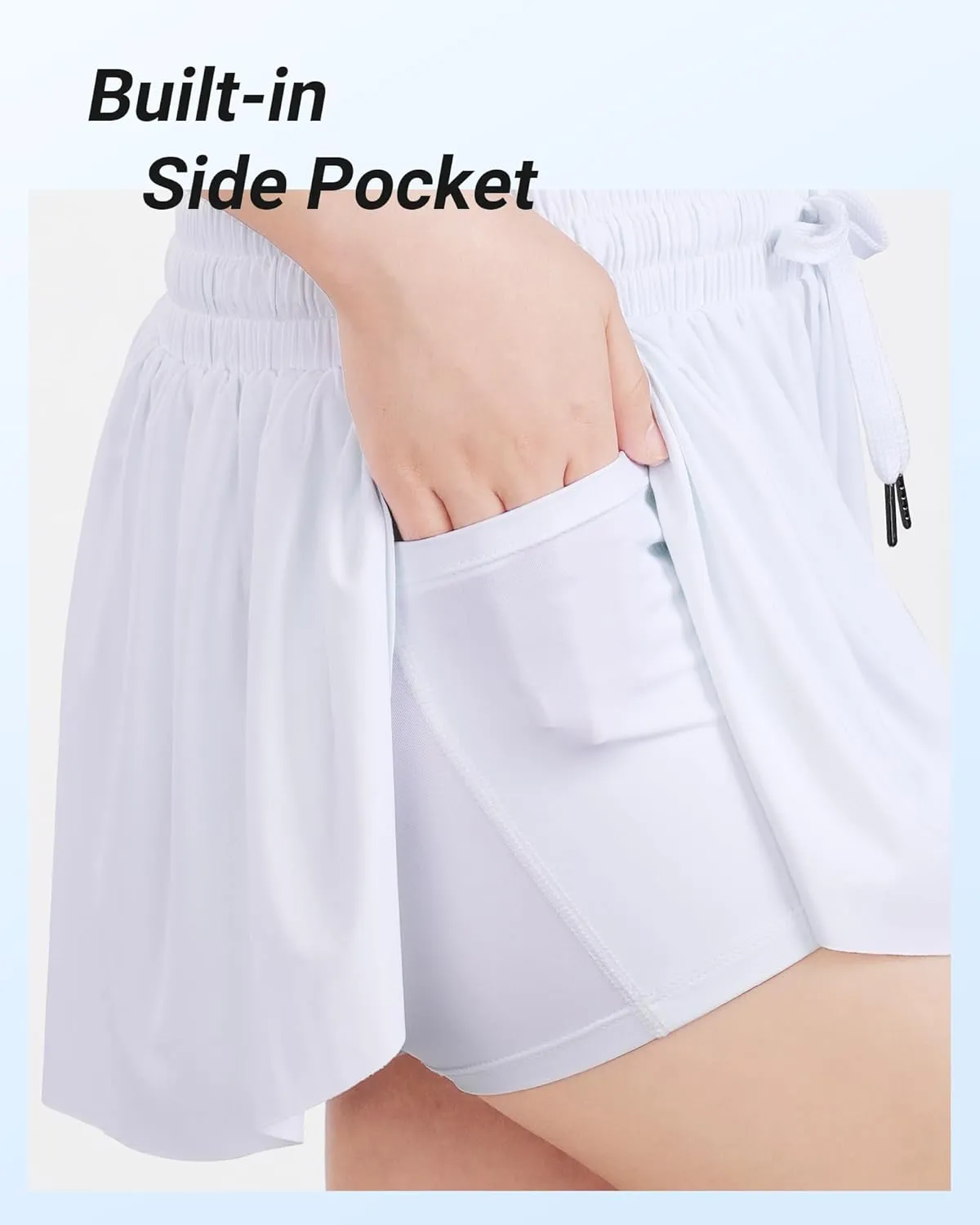 Girls Butterfly Shorts Flowy Shorts with Pocket 2-in-1 Dance Athletic Shorts for Girl 7-14 Years