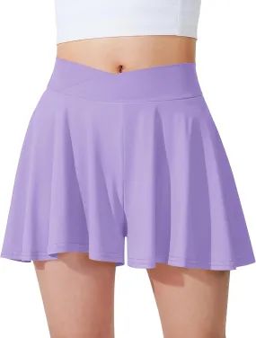 Girls Flowy Shorts Butterfly Shorts with Liner 2-in-1 Athletic Tennis Running Gym Shorts with Pockets for Kids