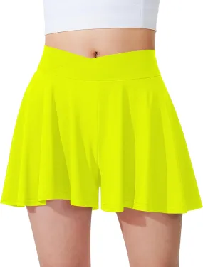 Girls Flowy Shorts Butterfly Shorts with Liner 2-in-1 Athletic Tennis Running Gym Shorts with Pockets for Kids
