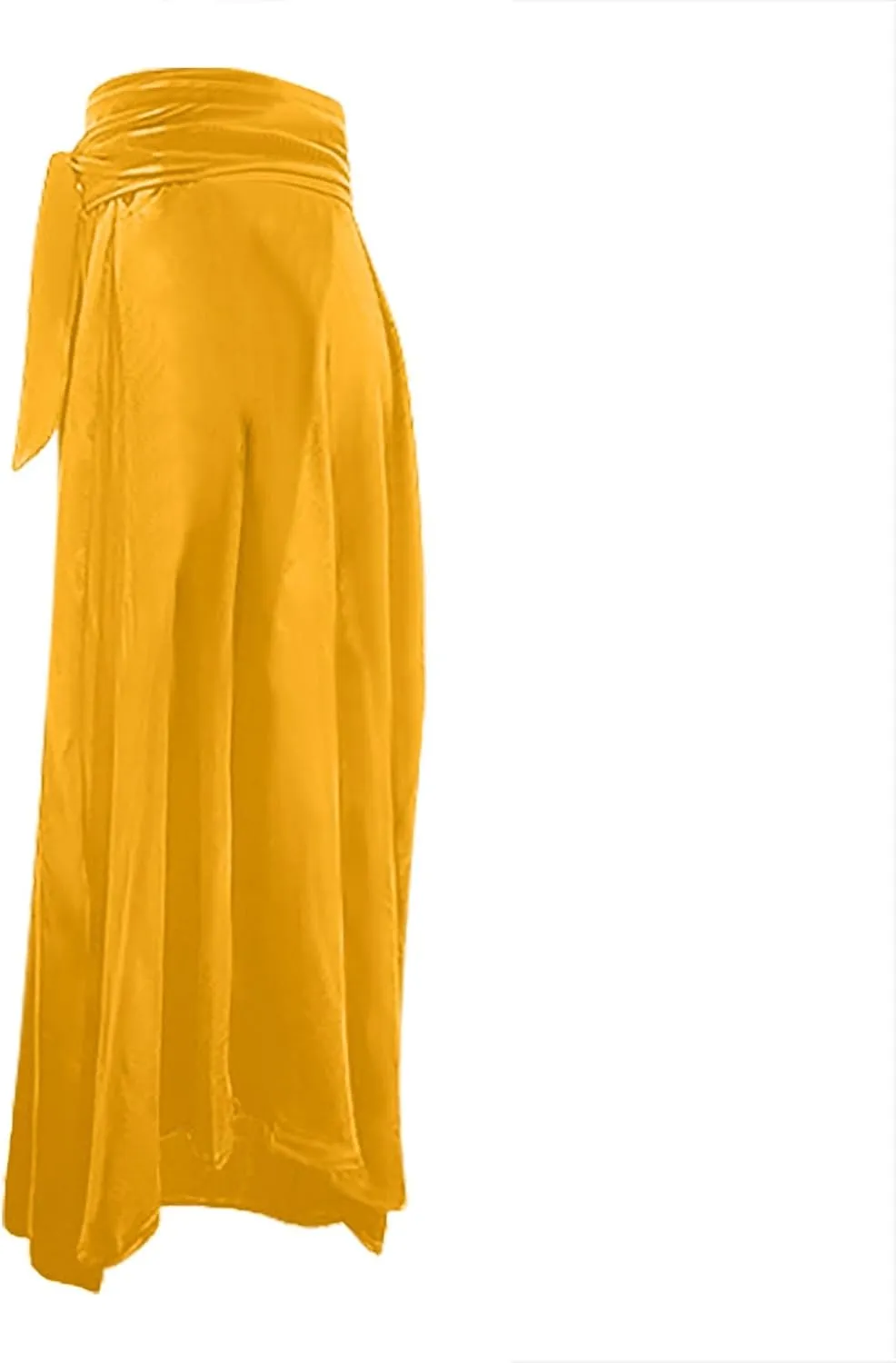 Lpmadey Women's Casual Ruched Stretchy High Waist A-Line Skirt Pleated Flared Maxi Skirt Full/Ankle Length Boho Beach Skirts