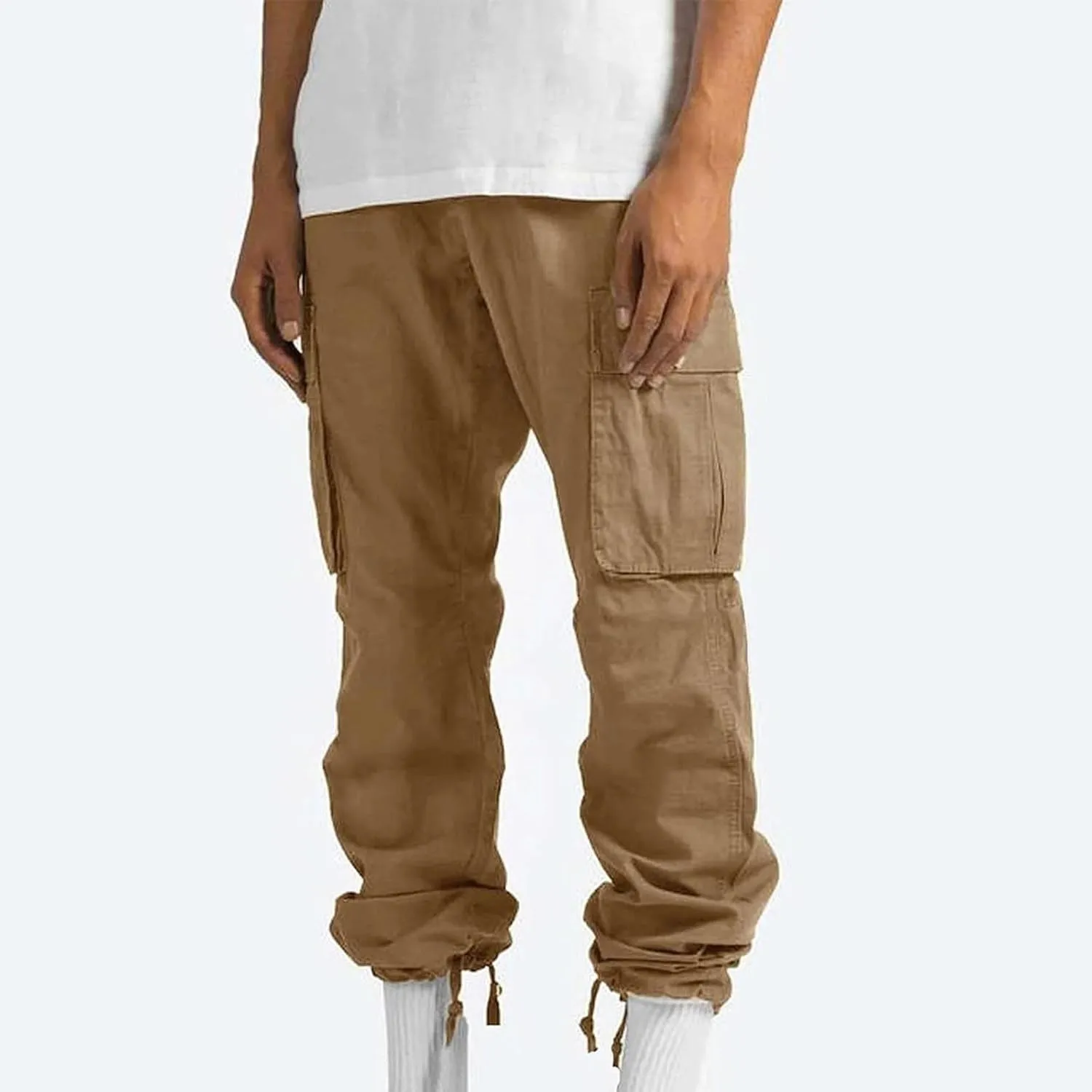 Mens Cargo Pants Casual Baggy Work Hiking Pants Relaxed Fit Summer Outdoor Workout Joggers with Multi Pockets