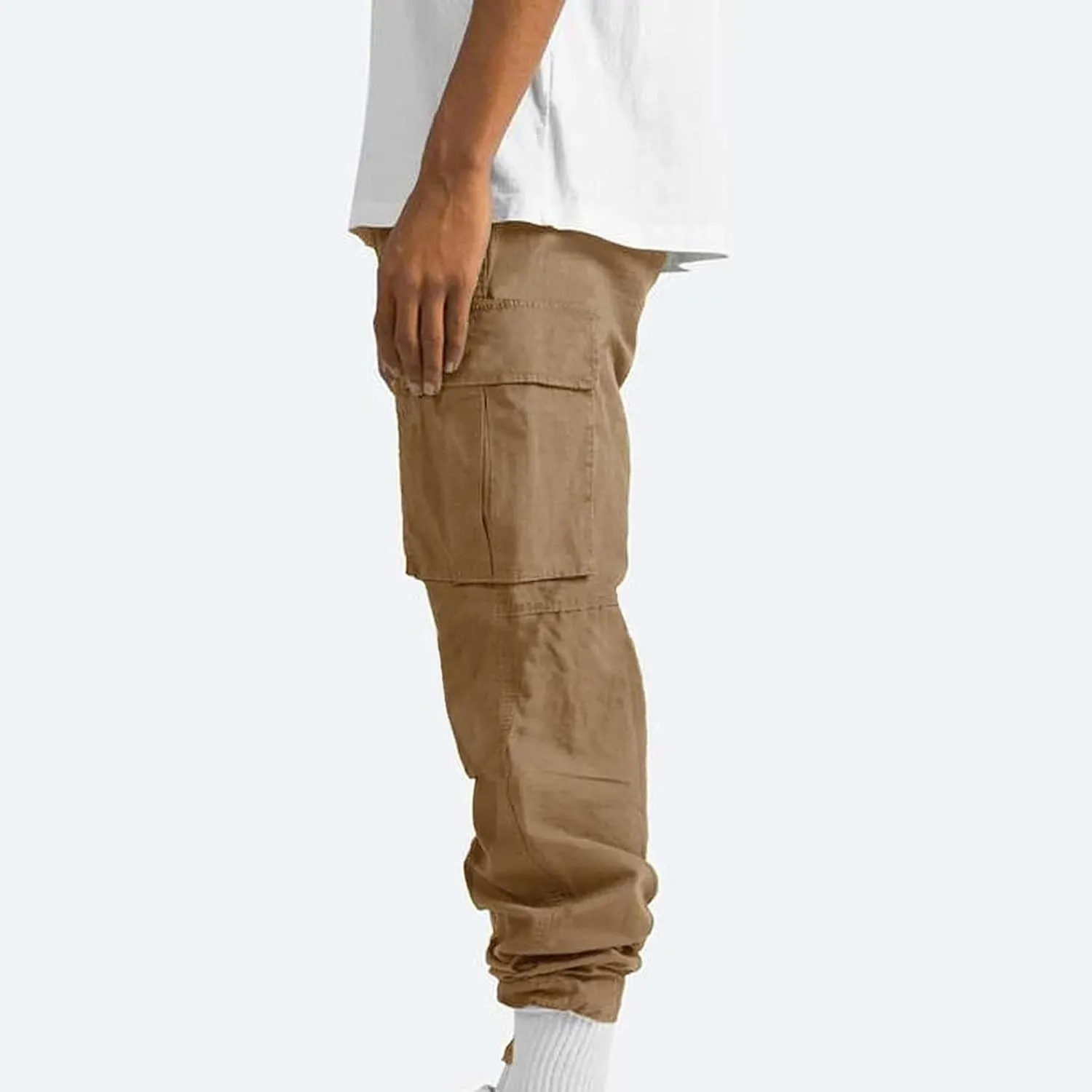 Mens Cargo Pants Casual Baggy Work Hiking Pants Relaxed Fit Summer Outdoor Workout Joggers with Multi Pockets
