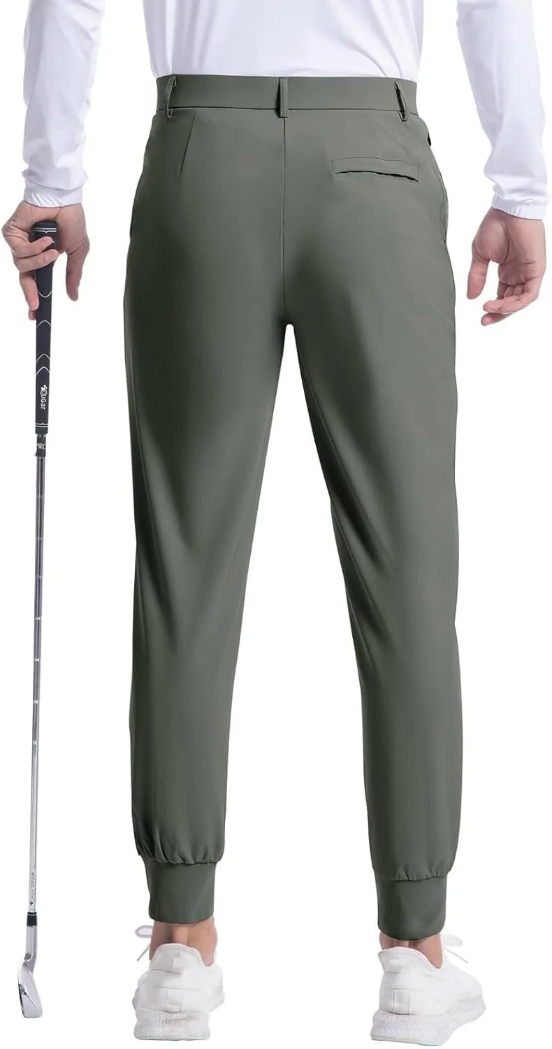 Men's Golf Pants Stretch Sweatpants with Pockets Slim Fit Work Casual Joggers Pants Lightweight Casual Trousers