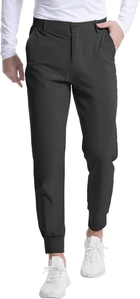 Men's Golf Pants Stretch Sweatpants with Pockets Slim Fit Work Casual Joggers Pants Lightweight Casual Trousers