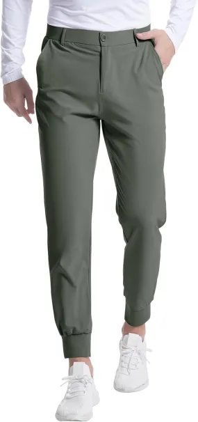 Men's Golf Pants Stretch Sweatpants with Pockets Slim Fit Work Casual Joggers Pants Lightweight Casual Trousers
