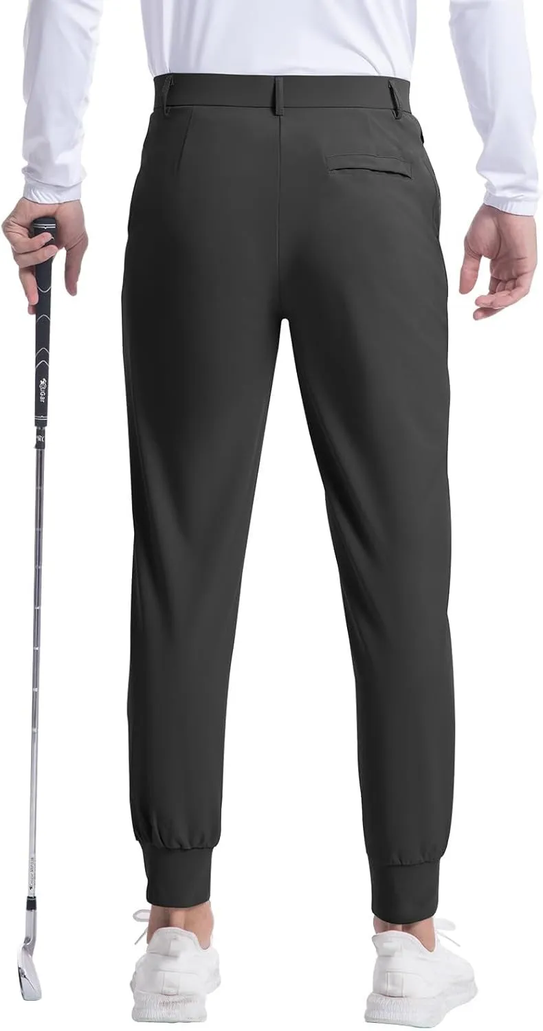 Men's Golf Pants Stretch Sweatpants with Pockets Slim Fit Work Casual Joggers Pants Lightweight Casual Trousers
