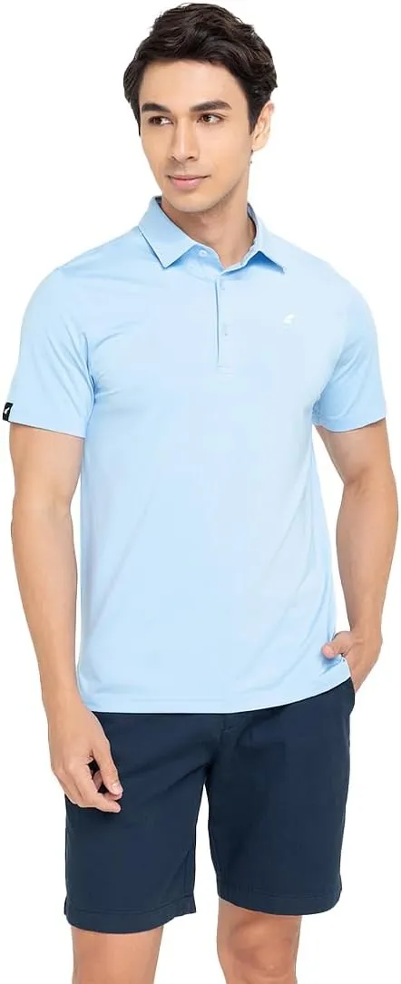 Mens Golf Polo Shirt Lightweight & Quick Dry UPF 50  Flat-Knit Collar Polo Shirts for Men (S, M, L, XL, XXL)- Dry Fit
