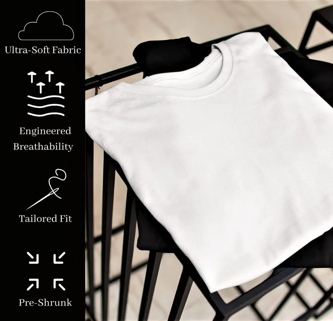 Men's T-Shirt - Modern Fitted Essential Blanks Soft Stylish Crewneck Short Sleeve Tees for Guys