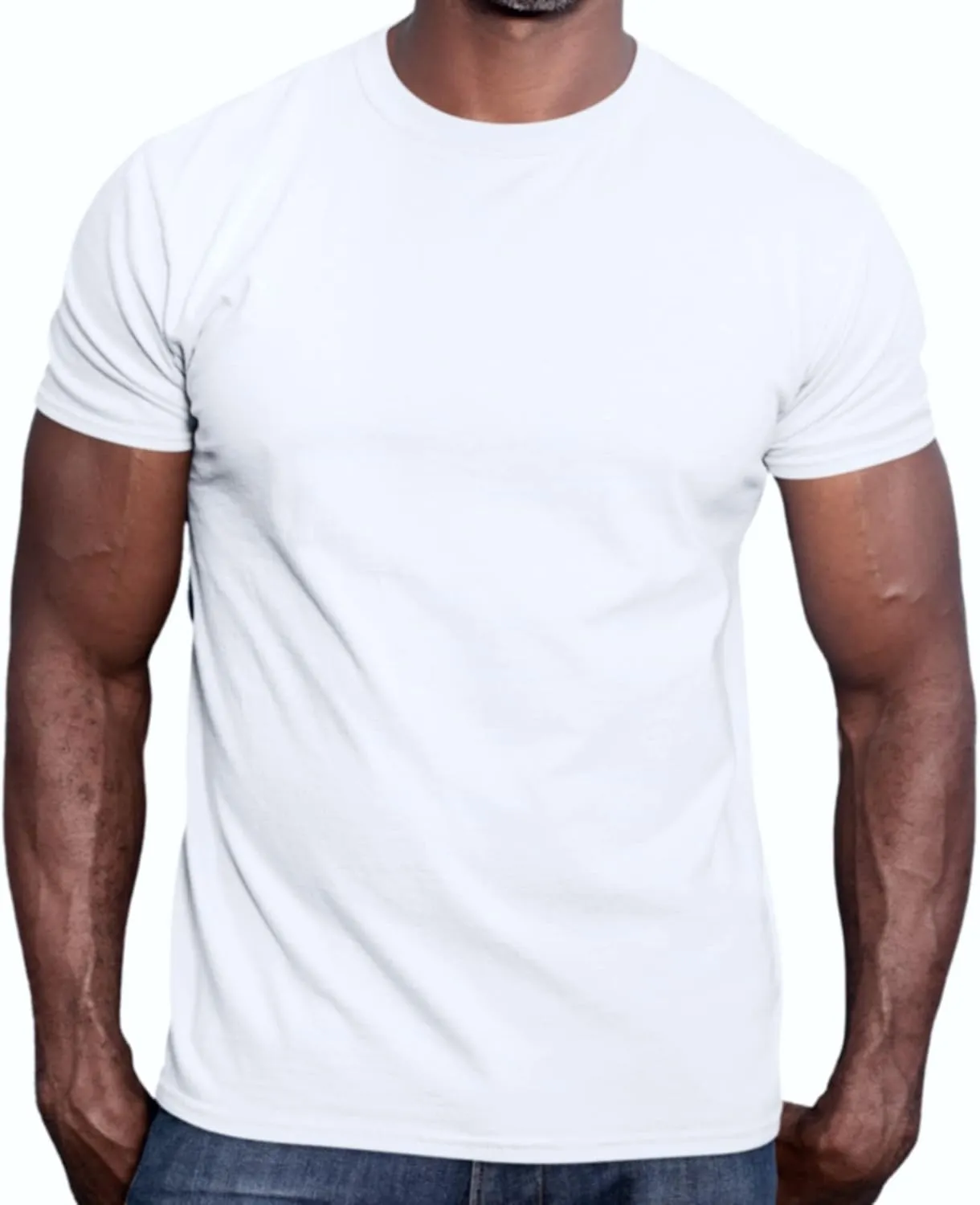 Men's T-Shirt - Modern Fitted Essential Blanks Soft Stylish Crewneck Short Sleeve Tees for Guys