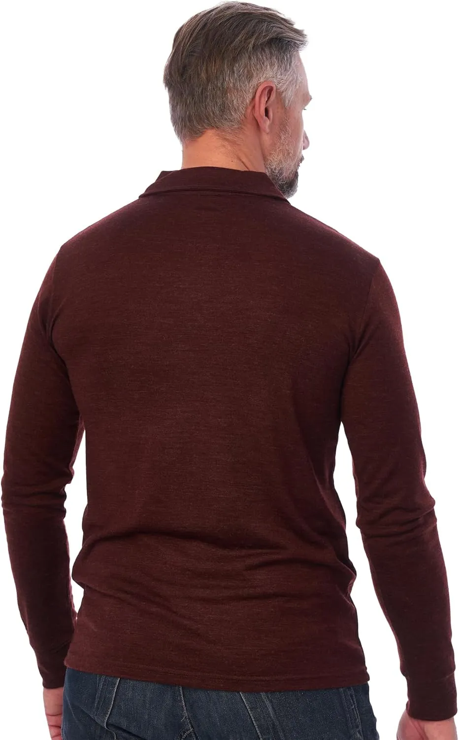 Merino.tech Merino Wool Polo Shirts for Men - 100% Merino Wool Base Layer Mens Breathable Anti-Odor Thermal Long Sleeve Shirt