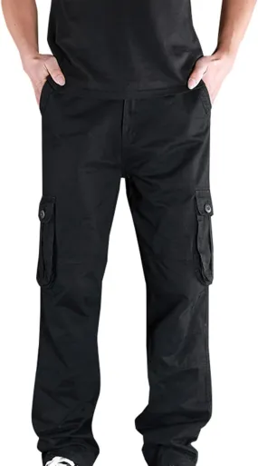 Muscularfit Mens Cargo Pants Relaxed Fit Cotton Outdoor Jogger Athletic Pants Loose Trousers Causal Straight Sweatpants 2023