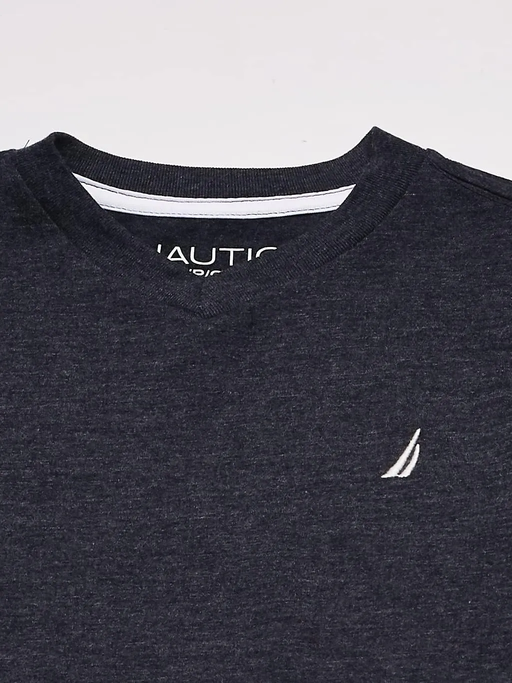 Nautica Boys' Short Sleeve Solid V-Neck T-Shirt, Soft, Comfortable, Relaxed Fit