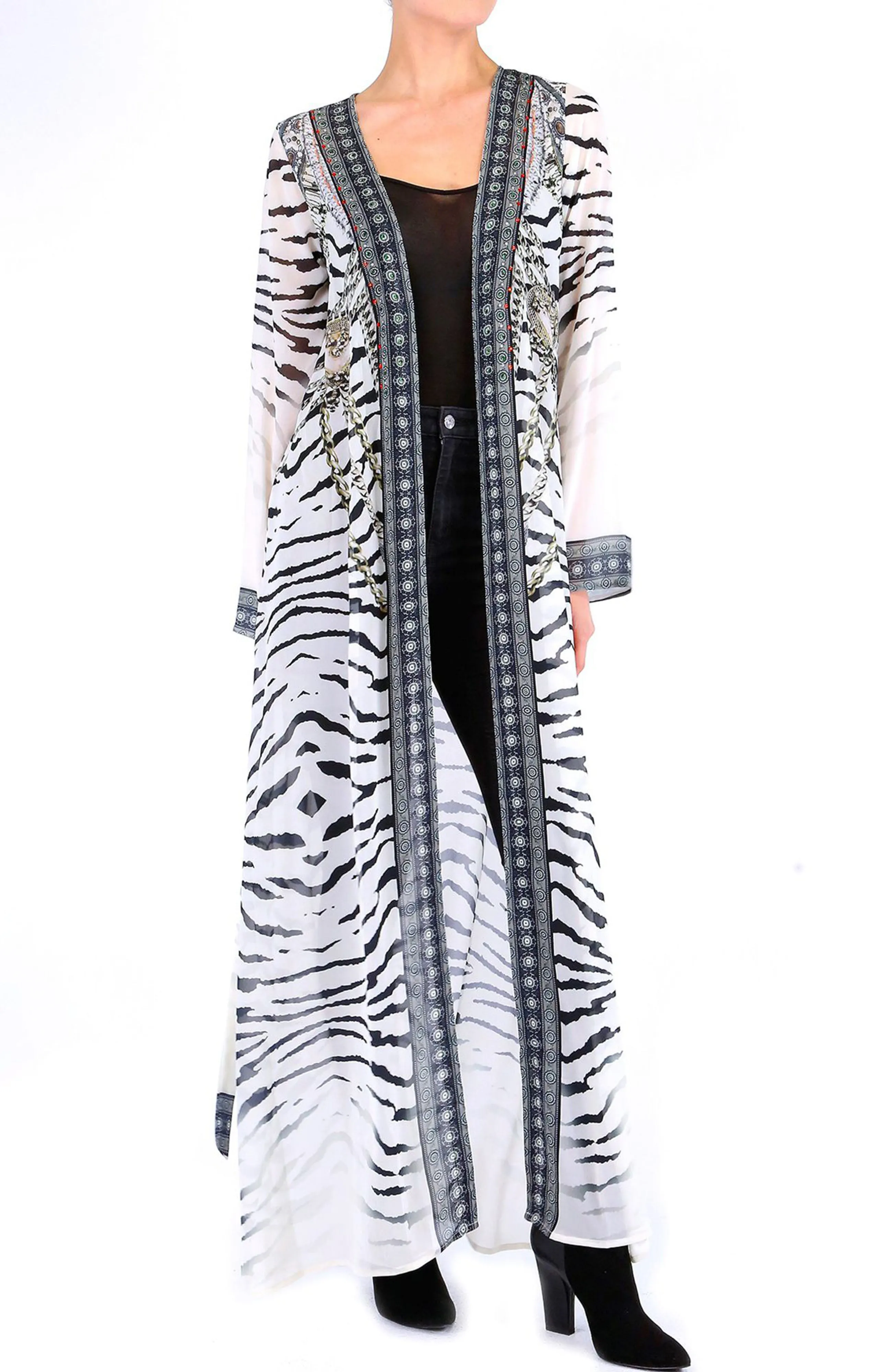 Printed Coverup In Black and White