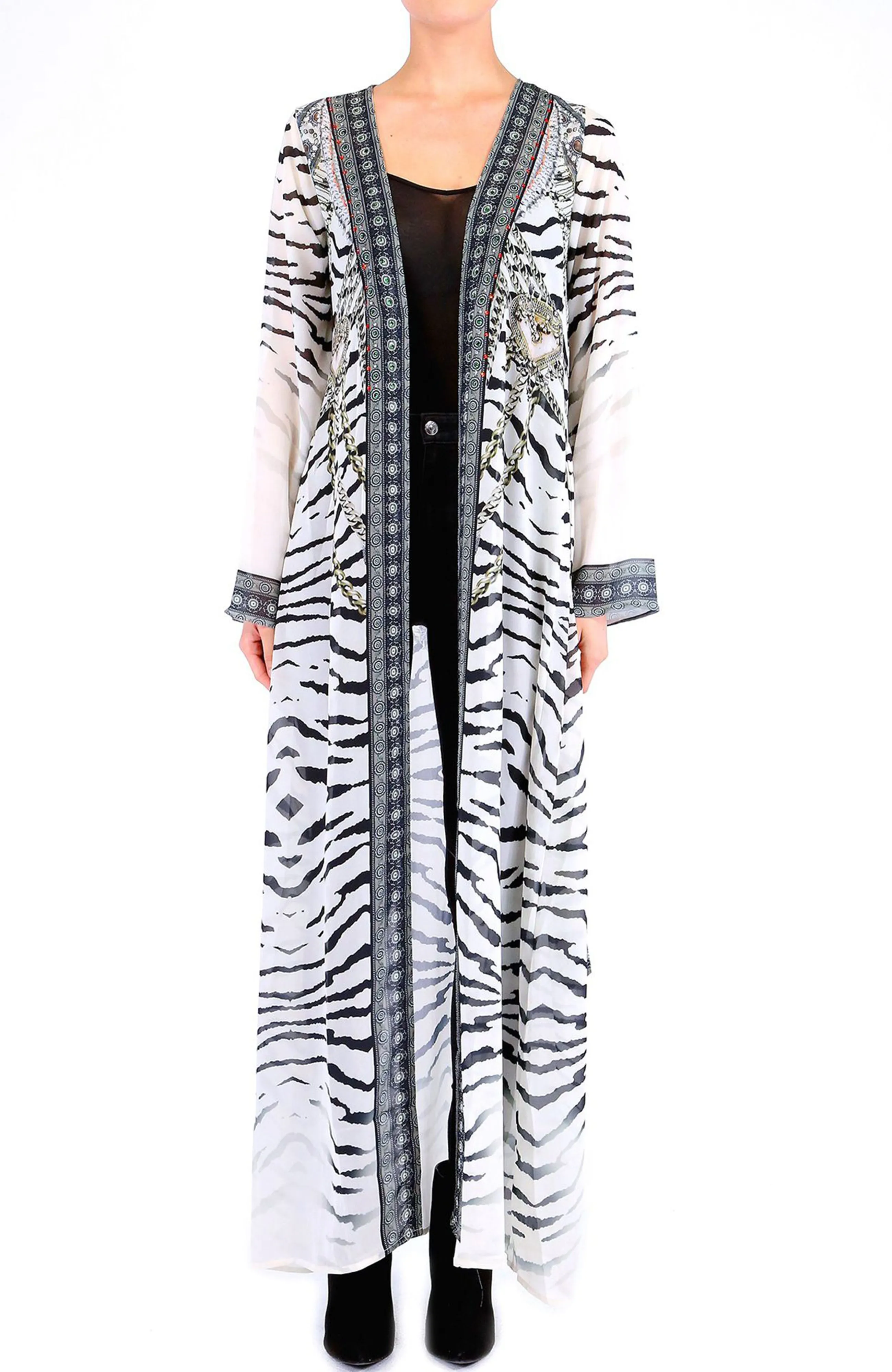 Printed Coverup In Black and White