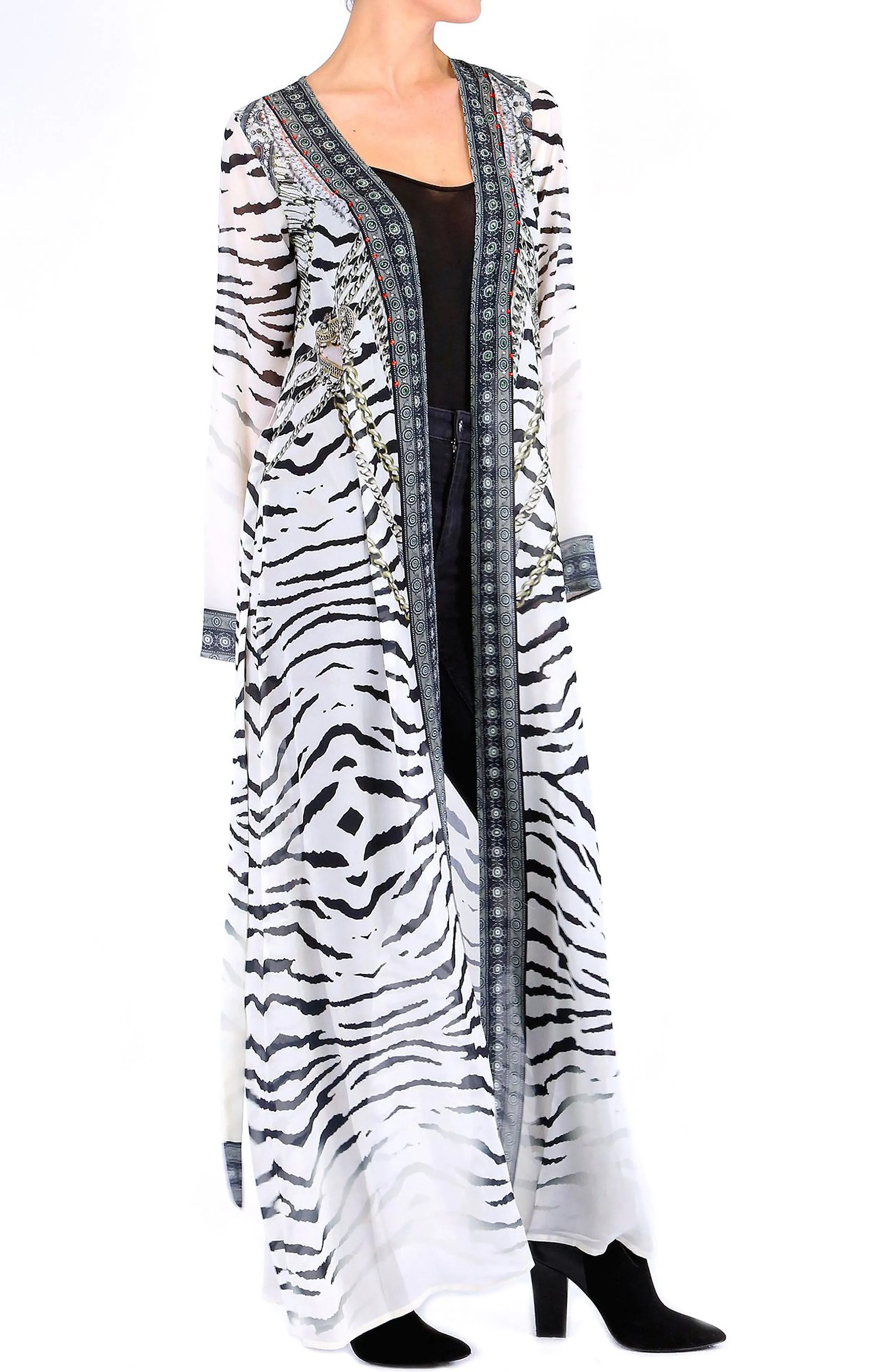 Printed Coverup In Black and White