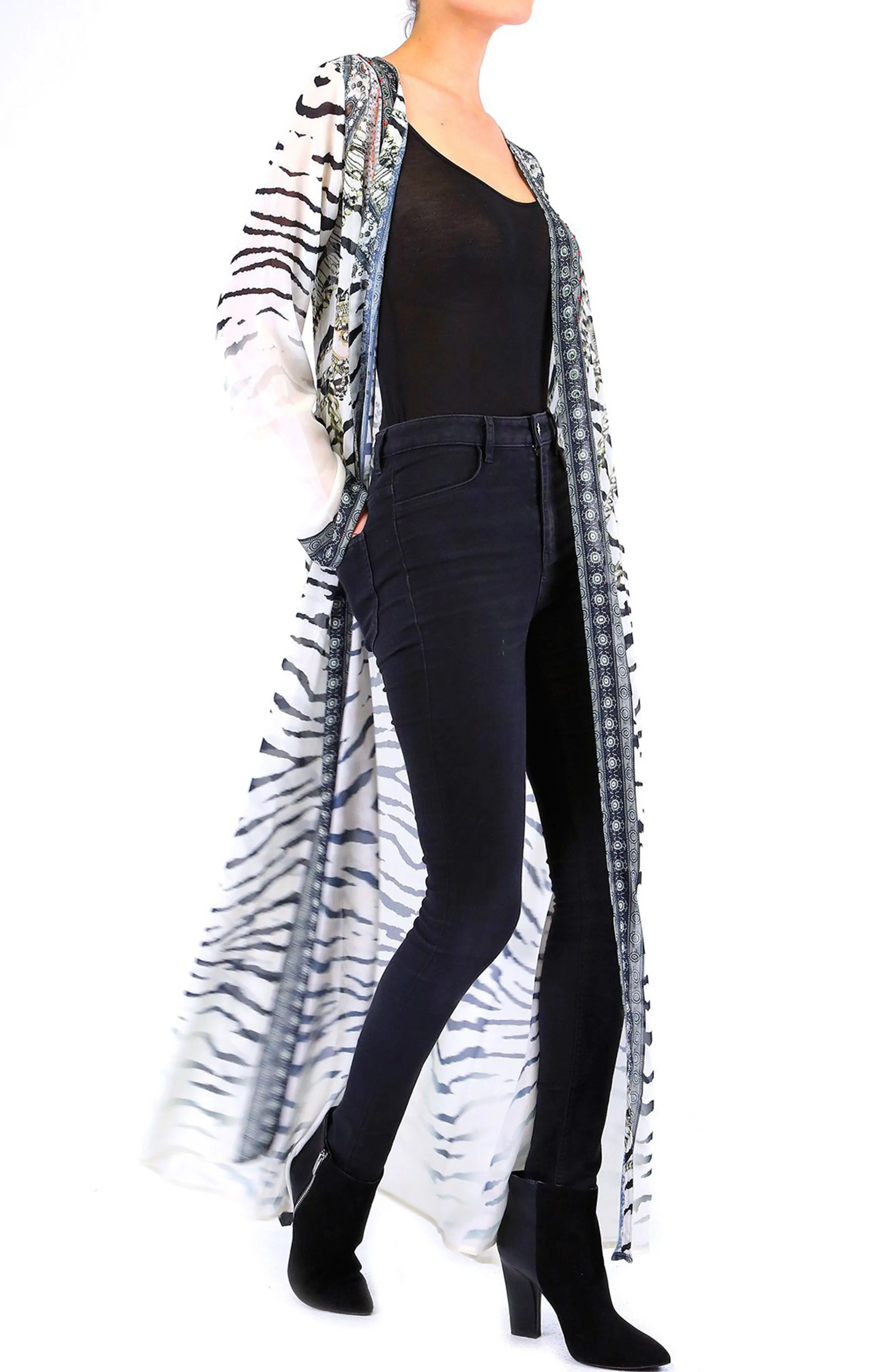 Printed Coverup In Black and White