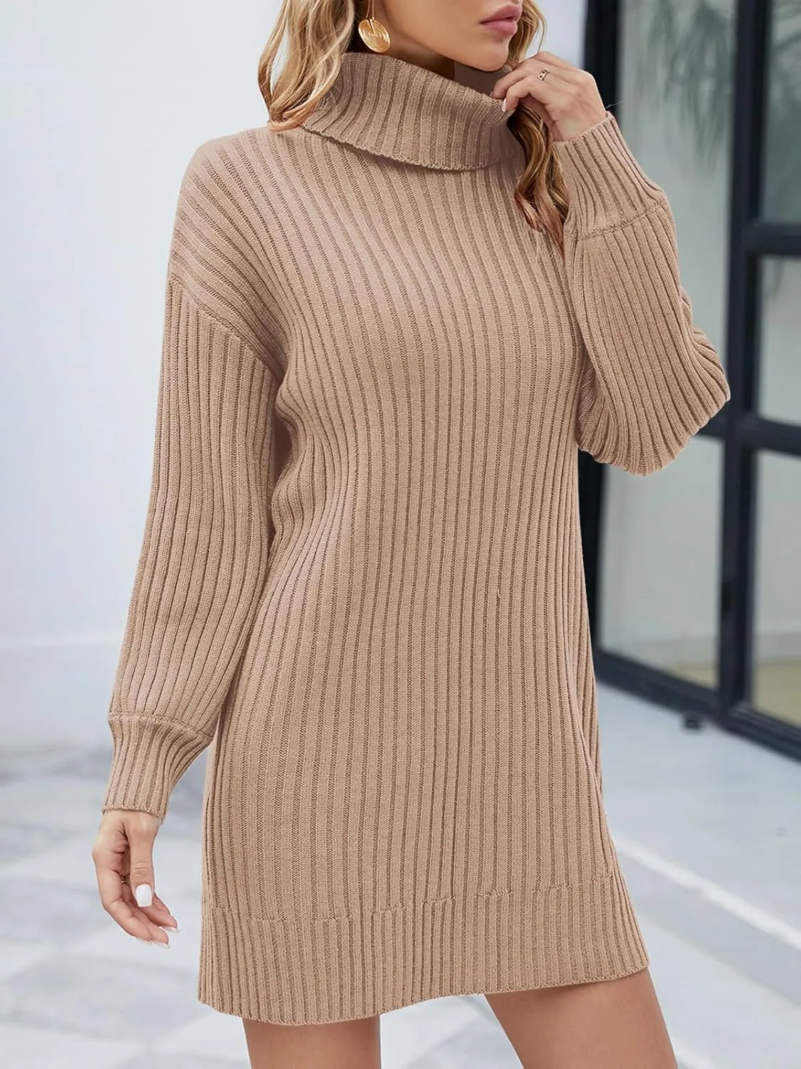 SANGTREE Women's Turtleneck Basic Great Stretchy Slim Fit Sweater