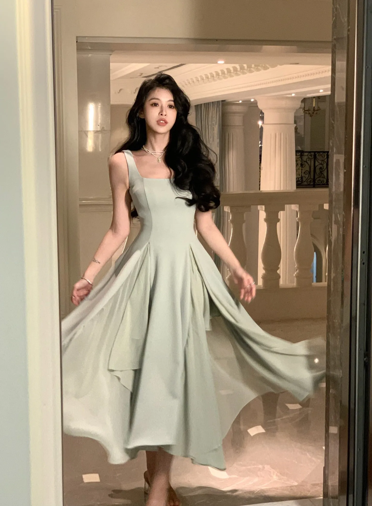 sealbeer French Elegant Ruffles White Midi Dresses  Summer New Evening Party Women Clothes Fashion Sundress Birthday Ladies Dresses