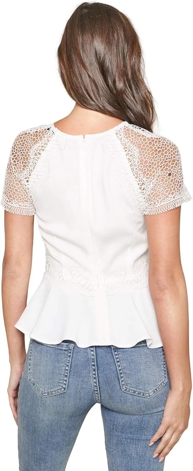 Sugar Lips Women's So Chic Lace Peplum Top