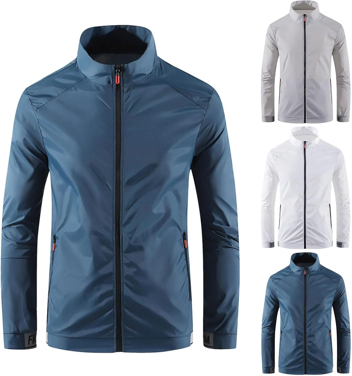UPF 50  Sun Protection Jacket Mens 2025 Full Zip Up Long Sleeve Lightweight UV Shirts For Hot Weather Hiking Fishing