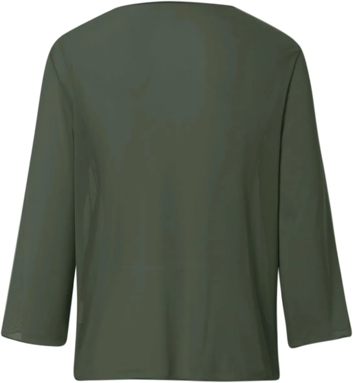 Women Summer Cardigan Tops Chiffon Beach Cover Up 3/4 Sleeve Lightweight Blouse Front Tie Pleated Knot Shirt