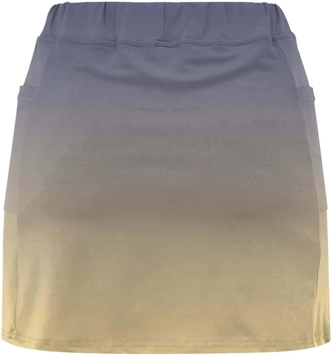 Womens Gradient Skirt Shorts Stretchy High Waisted Home Relaxing Workout Yoga Casual Leggings Skirts with Pockets