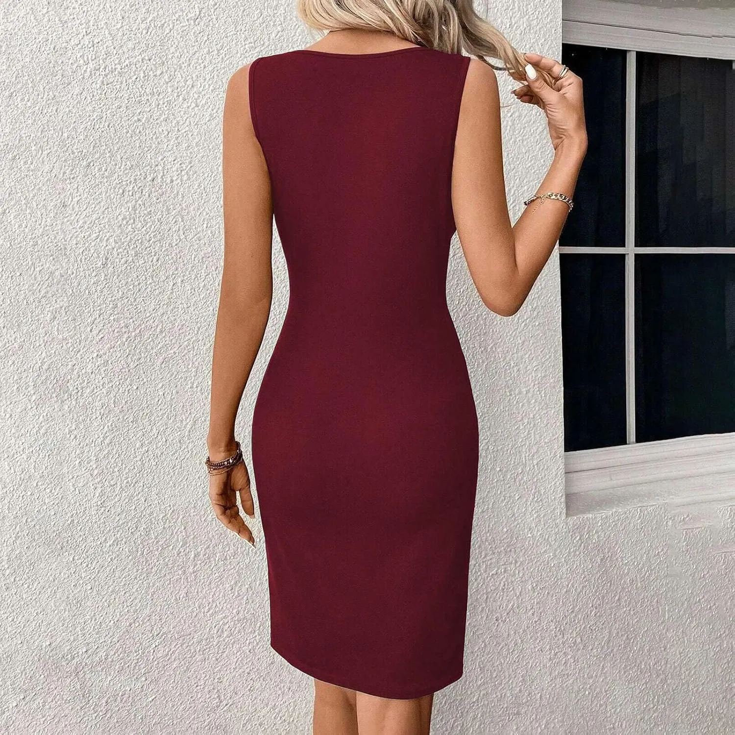 Women's Summer Casual Dresses Ruffle Sleeveless Elegant Midnight Diva Dress Club Party 2025 Trendy Dresses